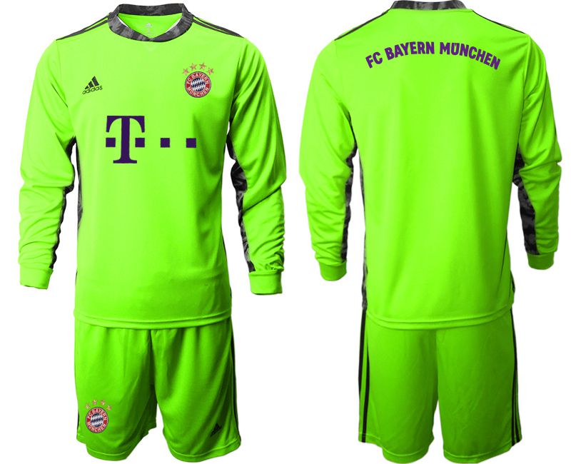 Men 2020-2021 club Bayern Munich fluorescent green goalkeeper long sleeve Soccer Jerseys->bayern munich jersey->Soccer Club Jersey